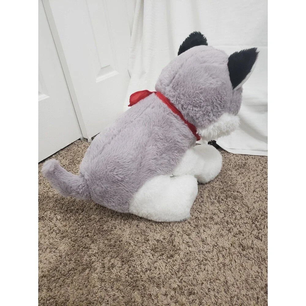 Red & Pink Puppy Love Stuffed Husky Dog with Baby Pup Plush Toy